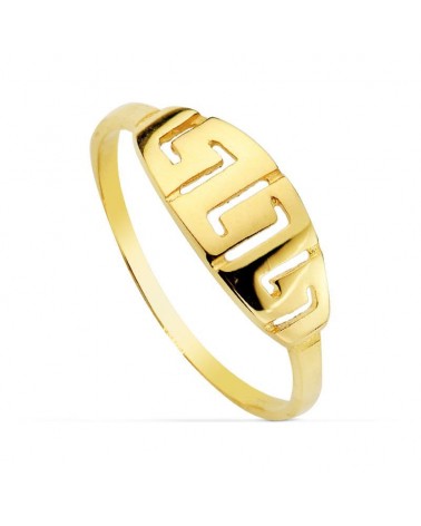 Sortija oro 18k greca calada 6mm