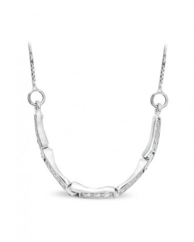 Gargantilla oro blanco 18k circonitas estilo moderno