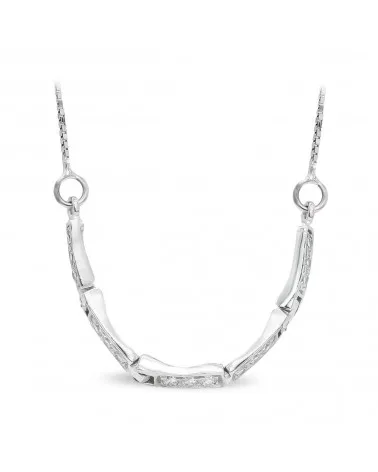 Gargantilla oro blanco 18k circonitas estilo moderno