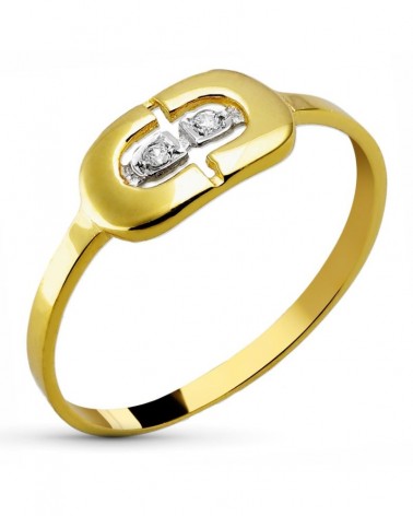 Anillo oro 18k bicolor motivo calado 6mm
