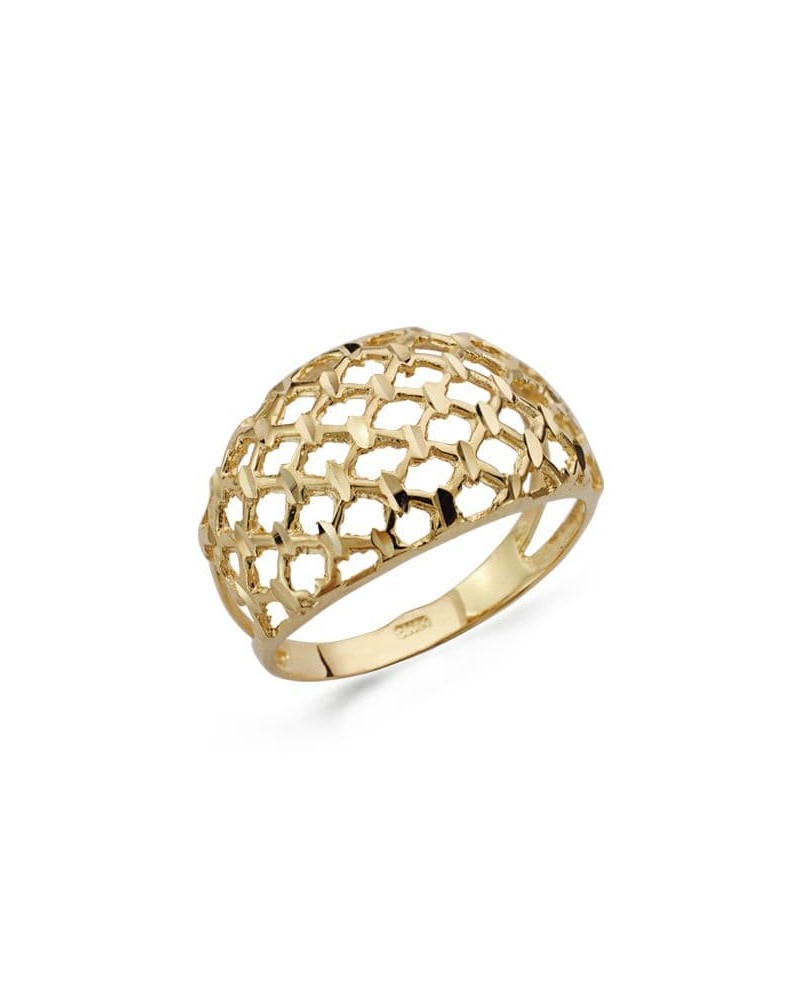 Anillo oro 18k amarillo calado diseño geométrico