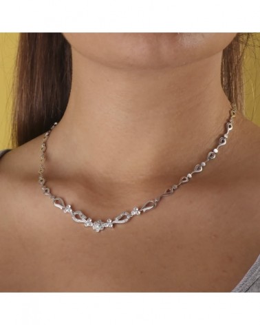 Gargantilla oro blanco 18k articulada 42cm