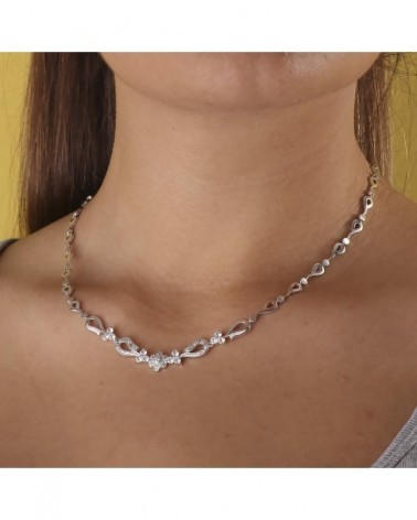 Gargantilla oro blanco 18k articulada 42cm
