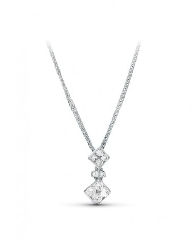 Gargantilla oro blanco 18k motivo rombo 45cm