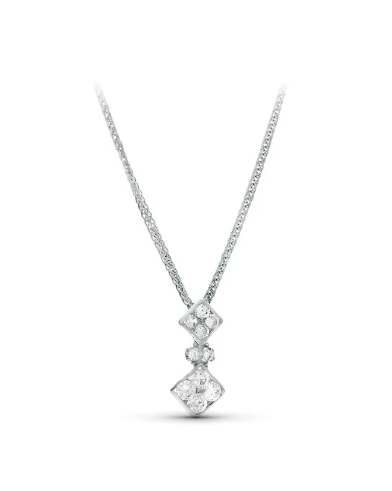 Gargantilla oro blanco 18k motivo rombo 45cm