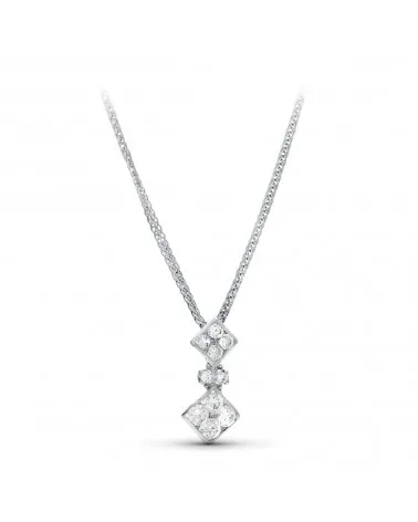 Gargantilla oro blanco 18k motivo rombo 45cm