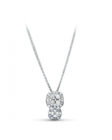 Gargantilla oro blanco 18k circonita motivo doble 42cm