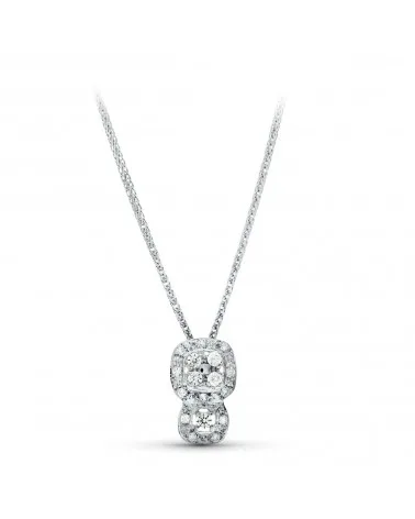Gargantilla oro blanco 18k circonita motivo doble 42cm