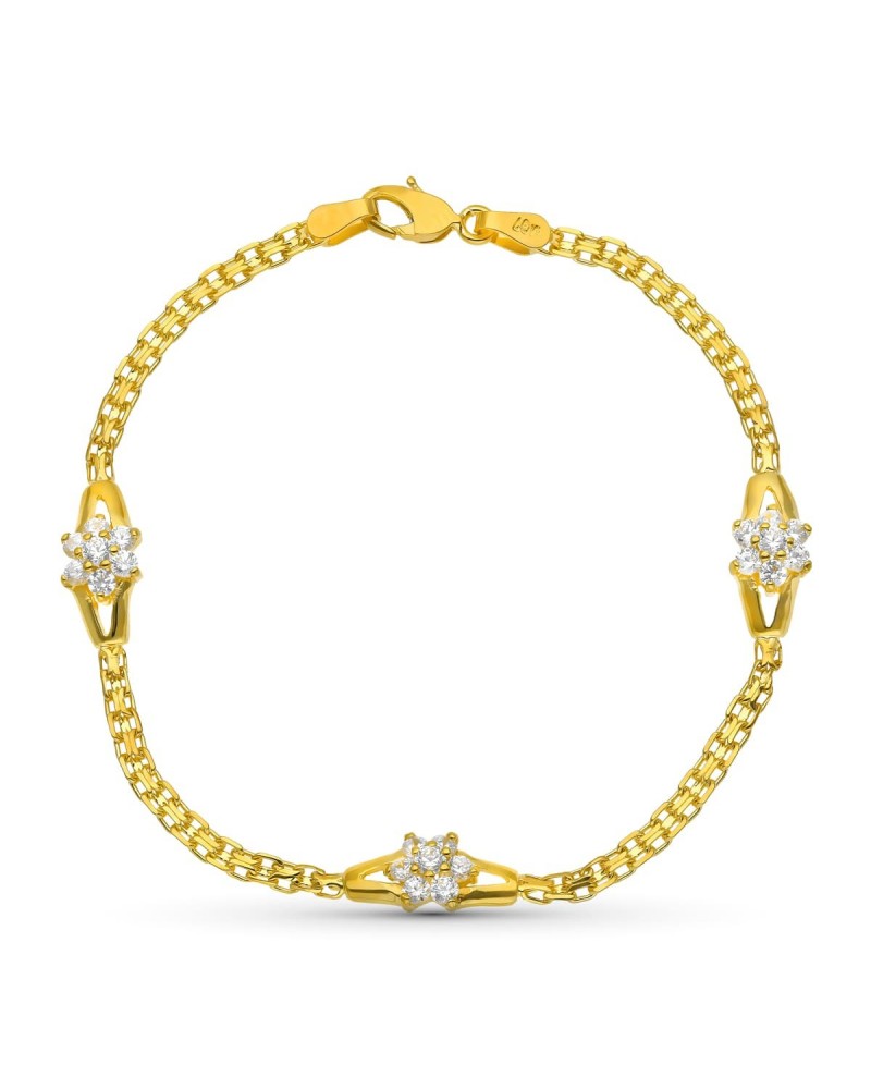 Pulsera oro 18k esclava circonitas comunión niño