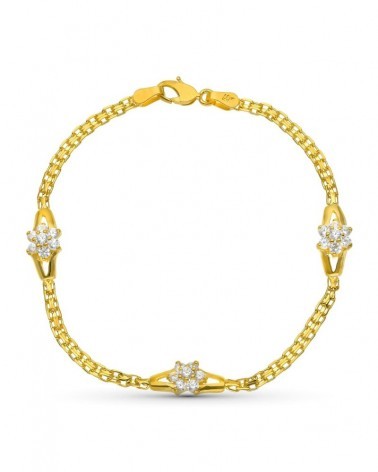 Pulsera oro 18k esclava circonitas comunión niño