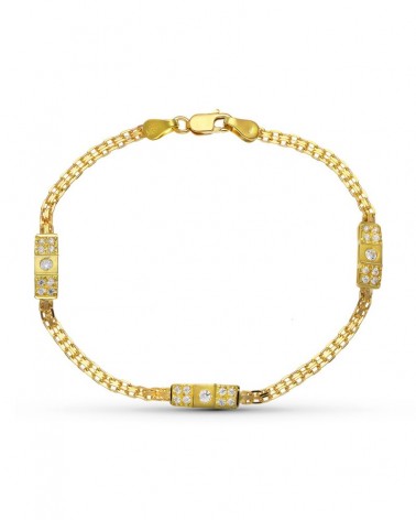 Pulsera oro 18k amarillo circonitas peso 4,3 gramos