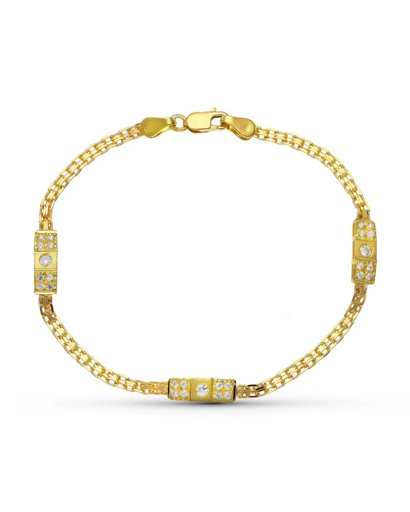 Pulsera oro 18k amarillo circonitas peso 4,3 gramos