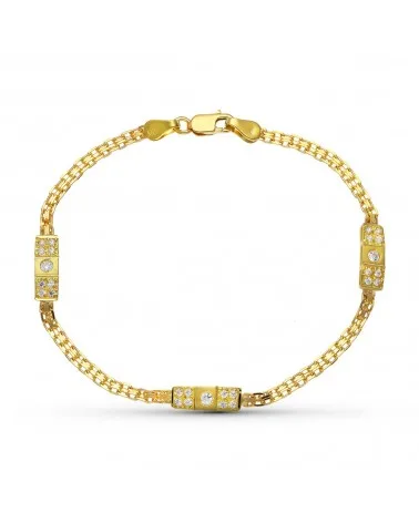 Pulsera oro 18k amarillo circonitas peso 4,3 gramos