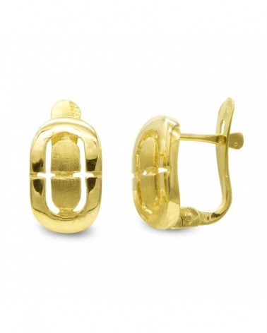Pendientes oro 18k catalán brillo mate 10x6mm