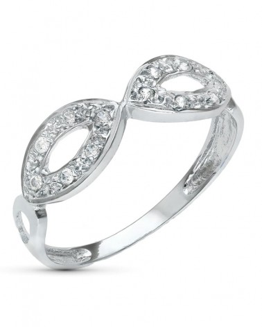 Sortija oro blanco 18k calada circonitas 6mm