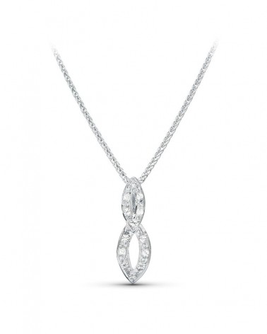 Gargantilla oro blanco 18k motivo infinito circonitas 45cm