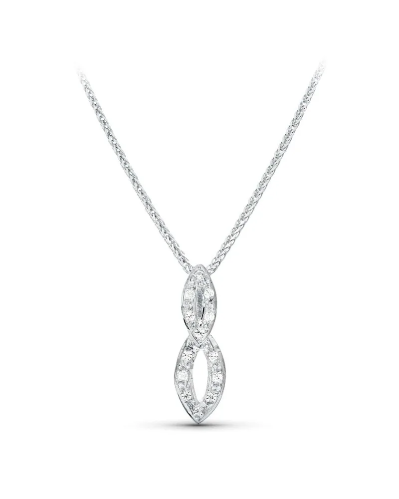 Gargantilla oro blanco 18k motivo infinito circonitas 45cm
