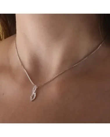 Gargantilla oro blanco 18k motivo infinito circonitas 45cm