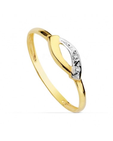 Anillo oro 18k bicolor circonitas 4,5mm