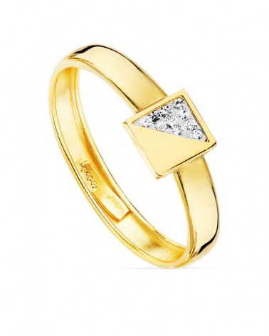 Anillo oro 18k amarillo motivo cuadrado 5 mm