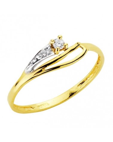 Sortija oro 18k amarillo circonitas 5mm
