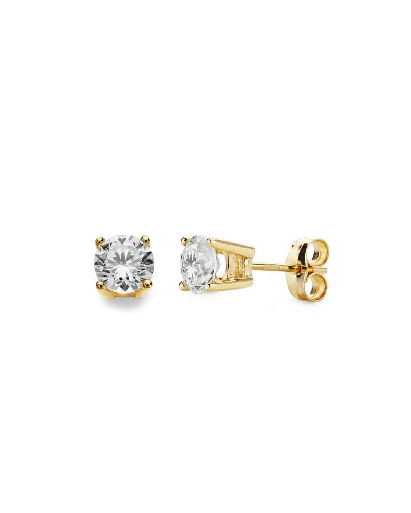 Pendientes oro 18k amarillo garras presión 5,5mm