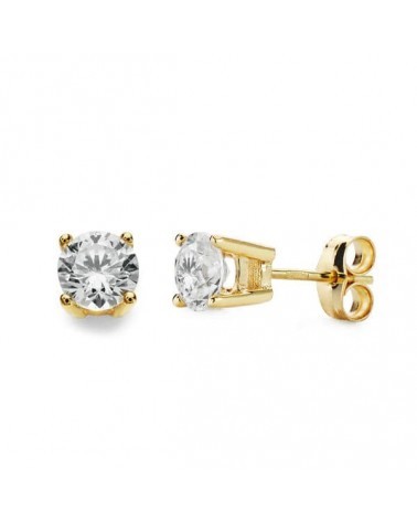 Pendientes oro 18k amarillo garras presión 5,5mm