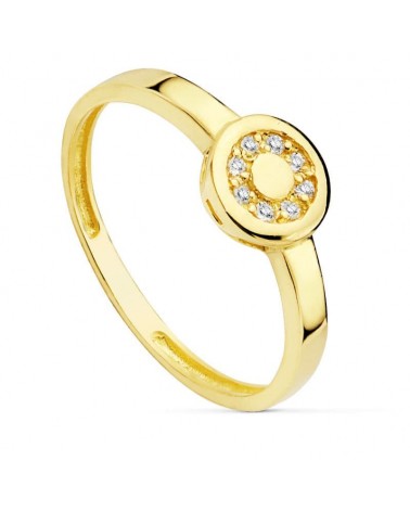 Sortija oro 18k motivo redondo circonitas 6,5 mm