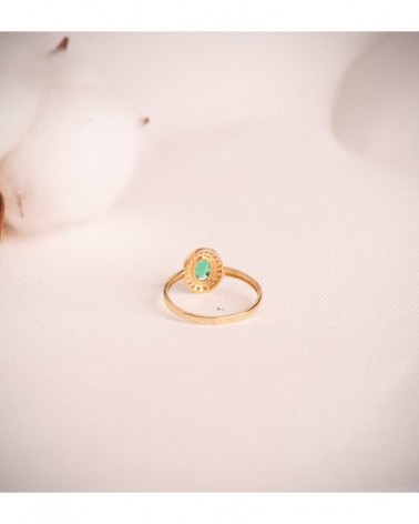 Sortija oro 18k rubí oval circonitas