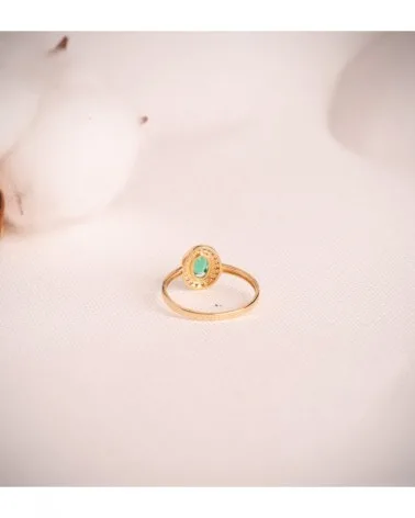 Sortija oro 18k rubí oval circonitas