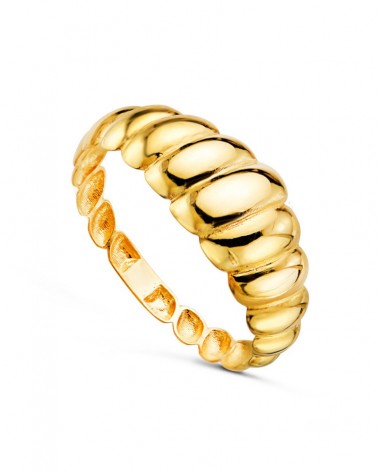 Sortija oro 18k amarillo gallones brillo 7,5mm