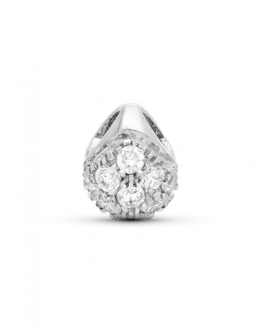 Colgante oro 18k blanco bola circonitas