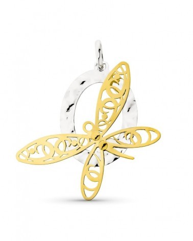 Colgante oro 18k bicolor libélula peso aproximado 5,3 gramos