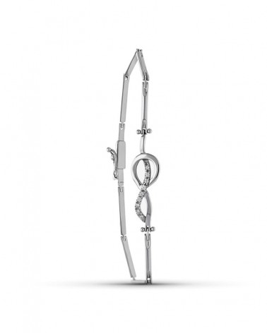 Pulsera oro blanco 18k circonitas símbolo infinito