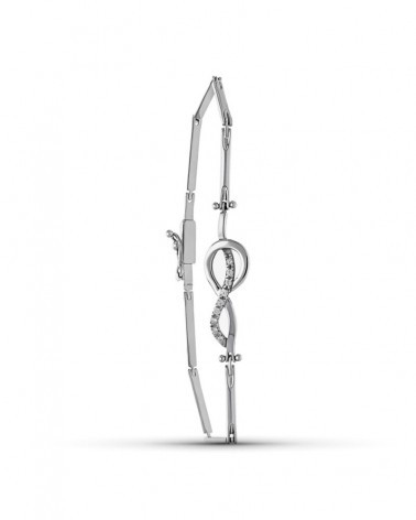 Pulsera oro blanco 18k circonitas símbolo infinito