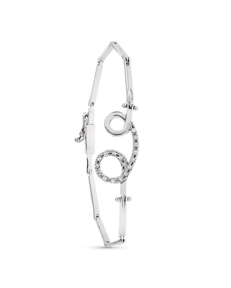 Pulsera oro blanco 18k nudo circonitas