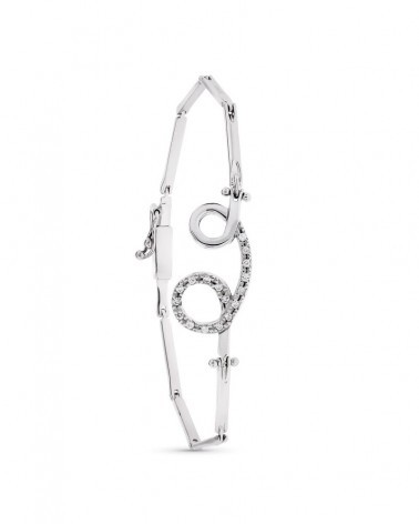 Pulsera oro blanco 18k nudo circonitas