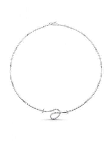 Gargantilla oro blanco 18k motivo circonitas