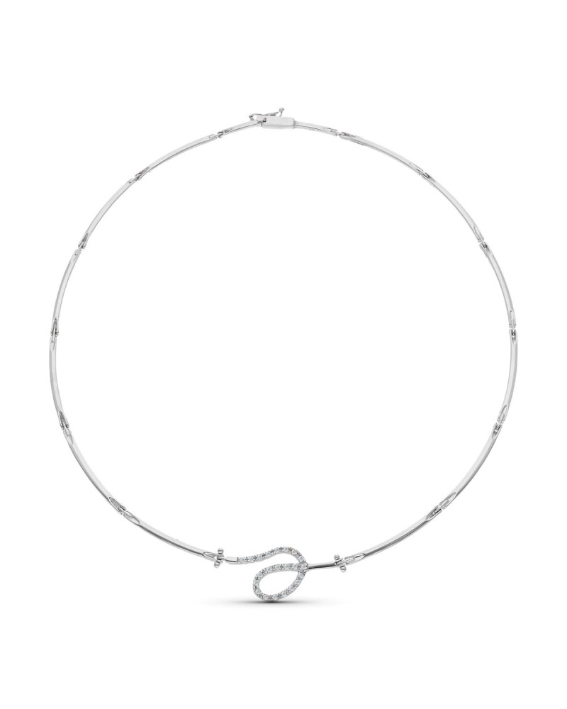 Gargantilla oro blanco 18k motivo circonitas