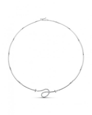 Gargantilla oro blanco 18k motivo circonitas
