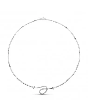 Gargantilla oro blanco 18k motivo circonitas 11,2 gramos
