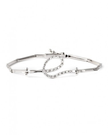 Pulsera oro blanco 18k eslabones circonitas