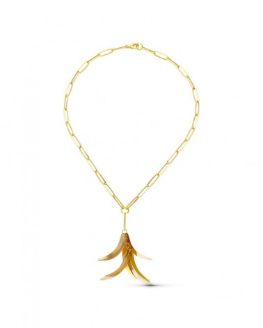 Gargantilla oro 18k tricolor colgante cuernos