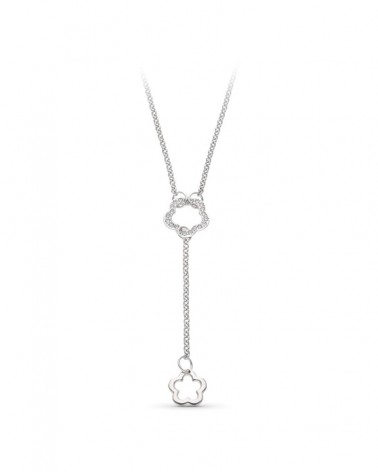Gargantilla oro blanco 18k motivo flor peso 4,7 gramos