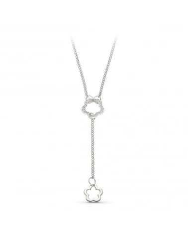Gargantilla oro blanco 18k motivo flor peso 4,7 gramos
