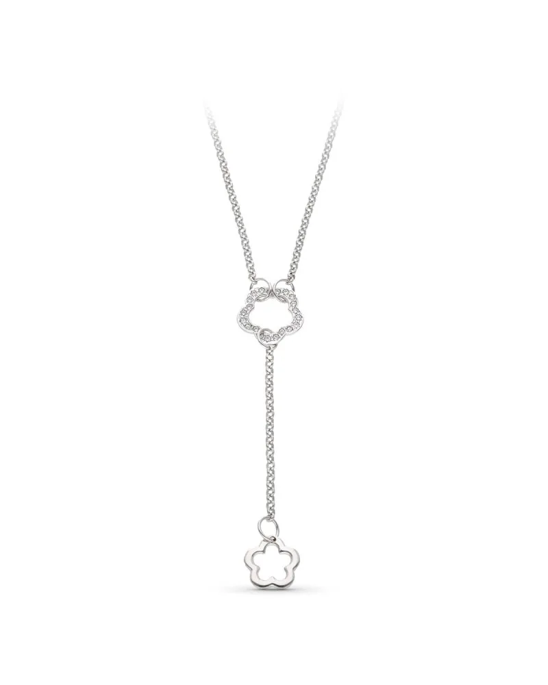 Gargantilla oro blanco 18k motivo flor peso 4,7 gramos
