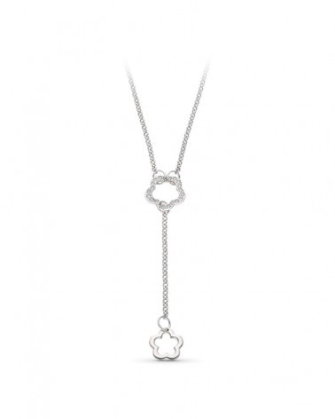 Gargantilla oro blanco 18k motivo flor peso 4,7 gramos