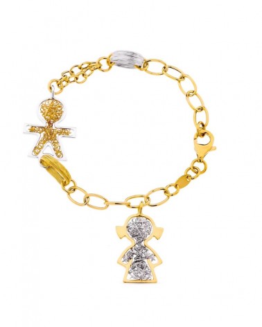Pulsera oro 18k bicolor niño niña 10,6g