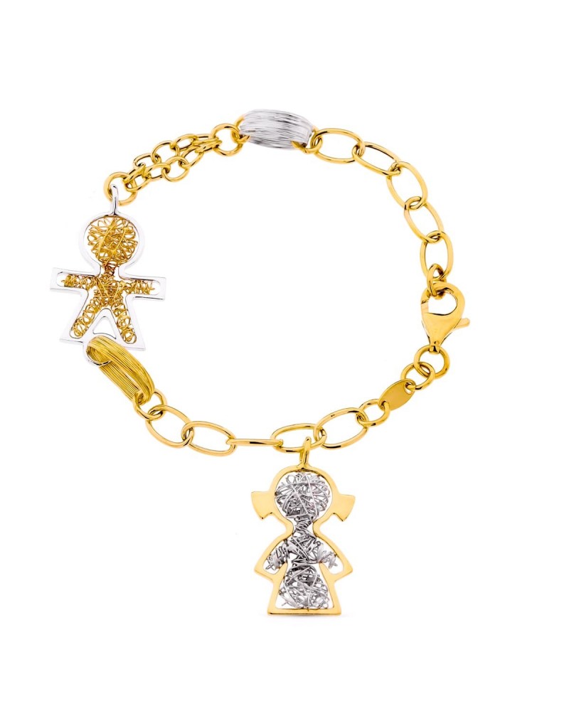 Pulsera oro 18k bicolor niño niña 10,6g