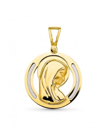 Medalla oro bicolor 18k 2,9 gramos